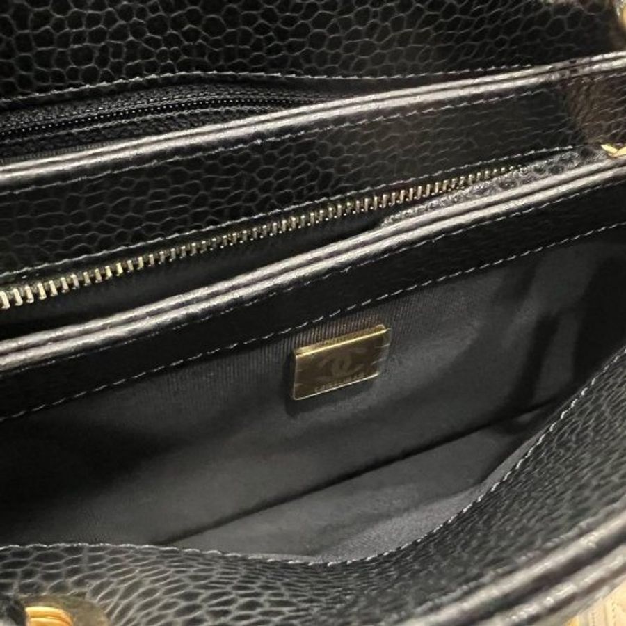 東區正精品㊣CHANEL AS5137 全新香奈兒黑色荔枝紋牛皮金鍊三層拉鍊貝殼包斜背包肩背包 RZ6453-11