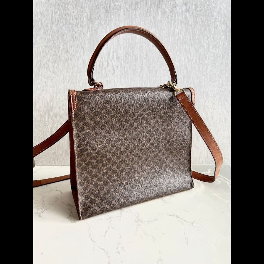 【LA LUNE】Celine 稀有陀錶金鏈子老花凱莉包 中古包 二手包 側背包 斜背包-1