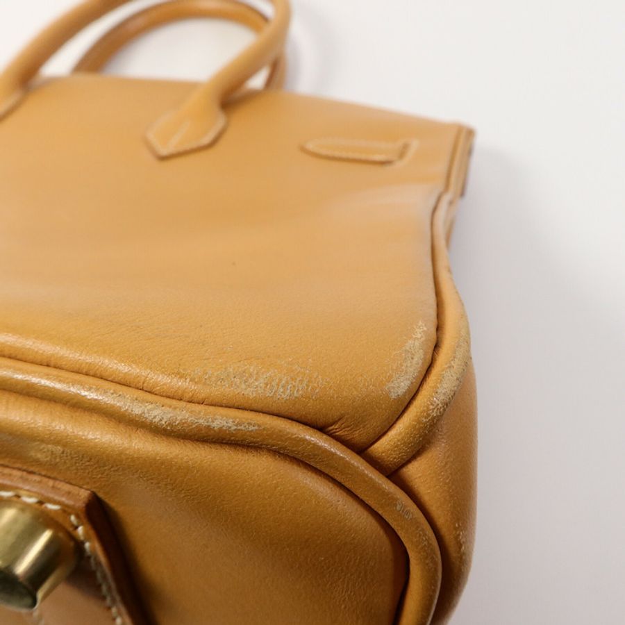 HERMES Gulliver皮革Birkin 35手挽袋Beige-17
