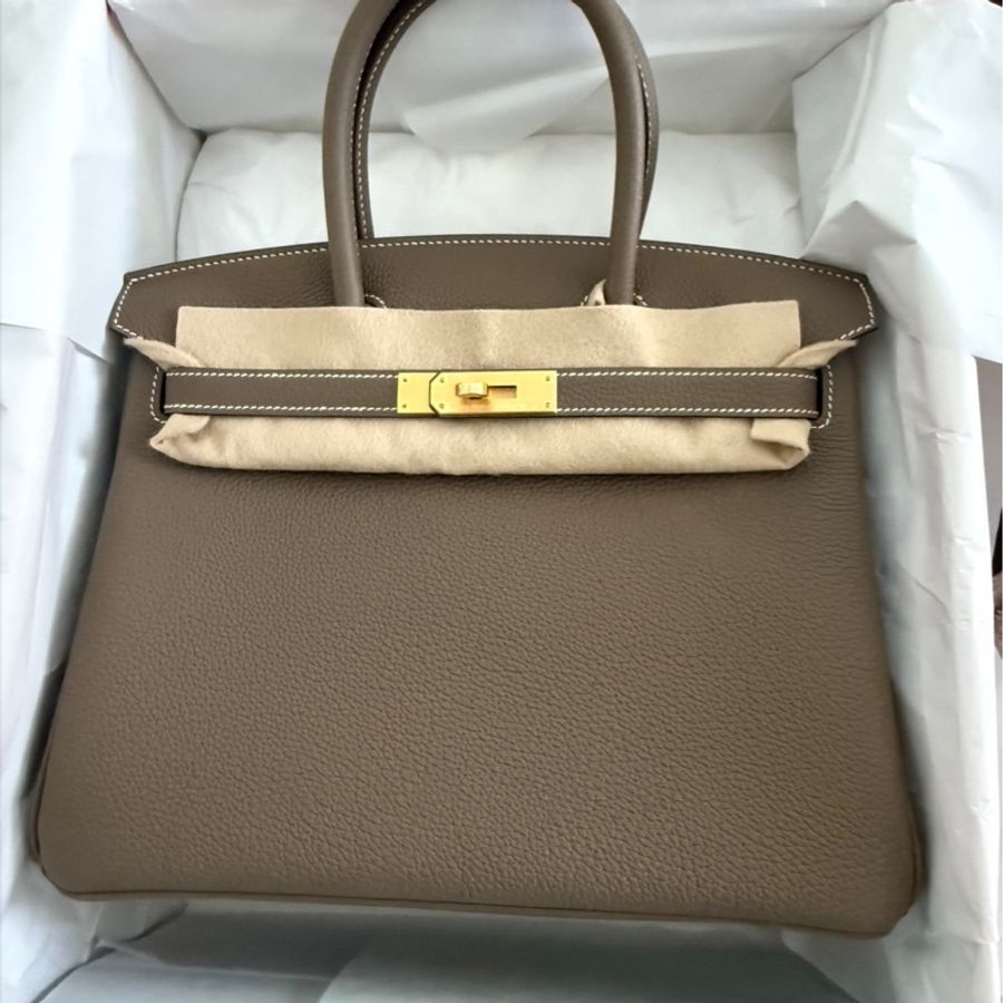 (全新未用)Hermes birkin30大象灰金 k刻-0
