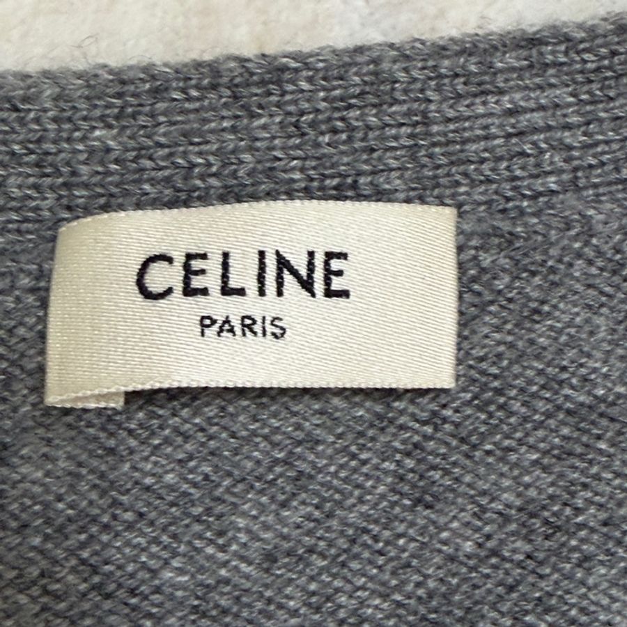 Celine 100% Cashmere 羊絨開襟外套 凱旋門logo-5