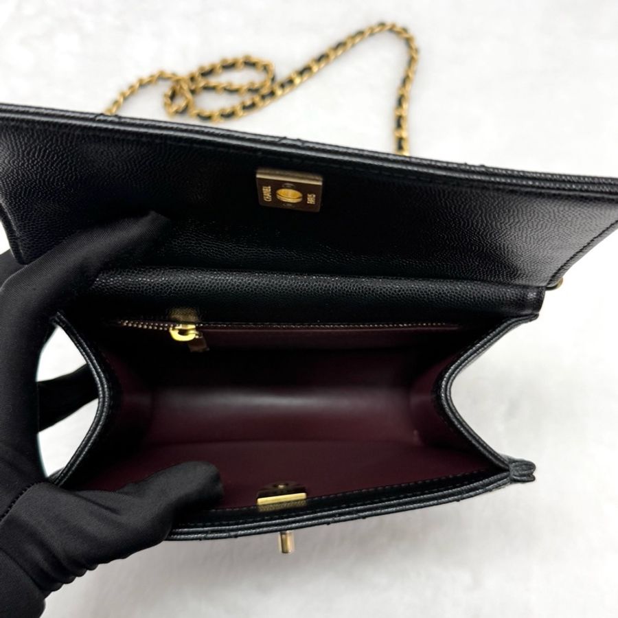 99新 Chanel 香奈兒 23A 黑金 菱格紋 斜挎包 芯片款 尺寸:20×21cm -6