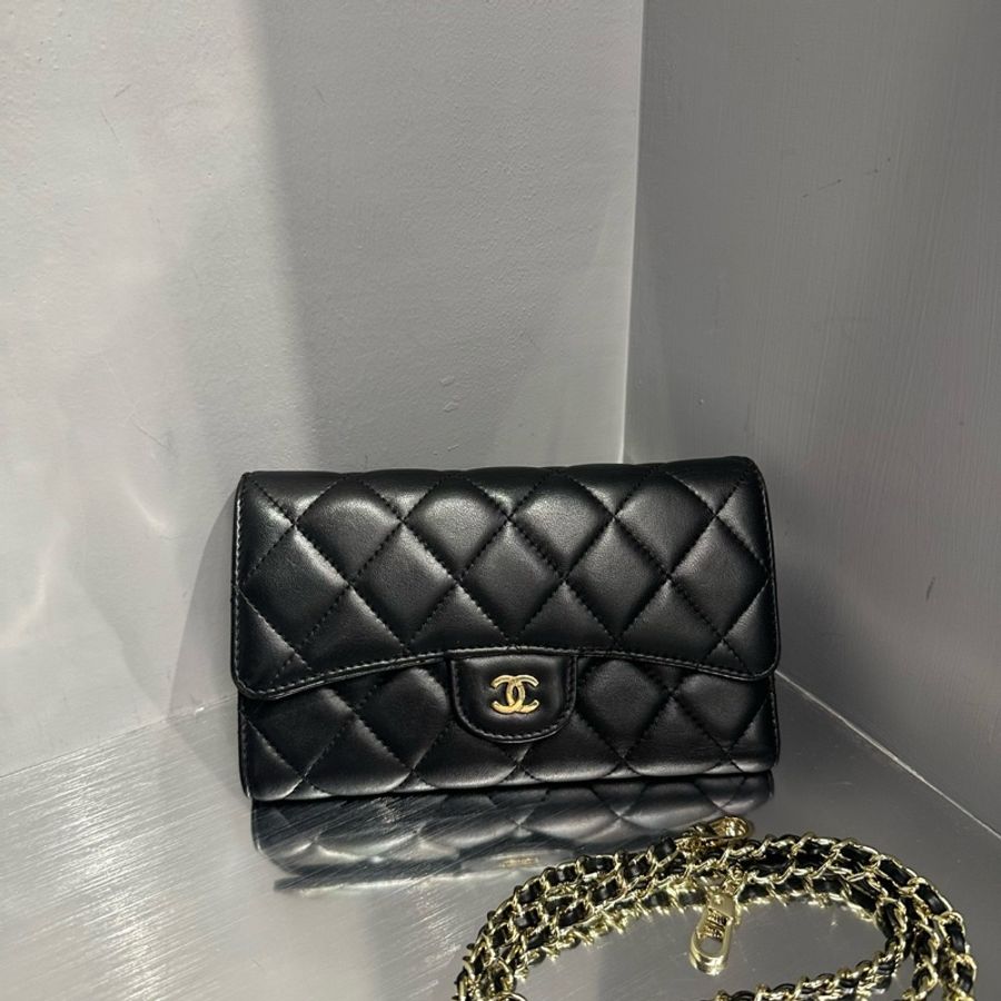 可肩背🌟Chanel 羊皮金扣CF長夾|Classic Trend CT精品|台北東區實體-1