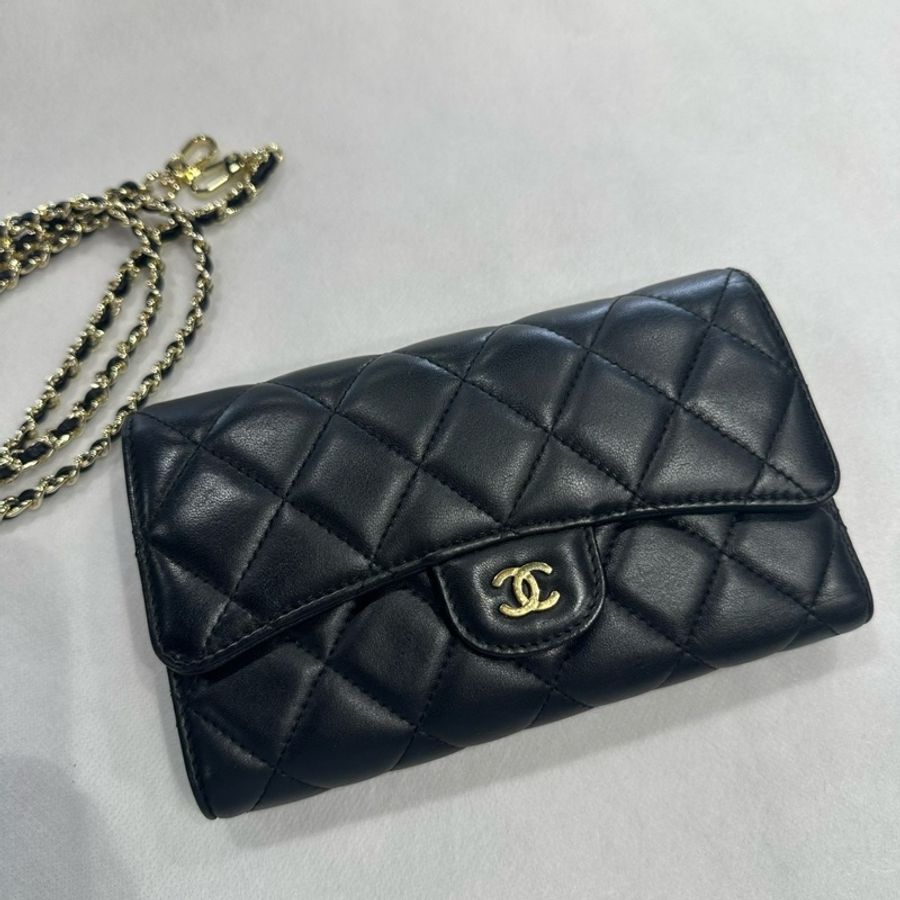 可肩背🌟Chanel 羊皮金扣CF長夾|Classic Trend CT精品|台北東區實體-2