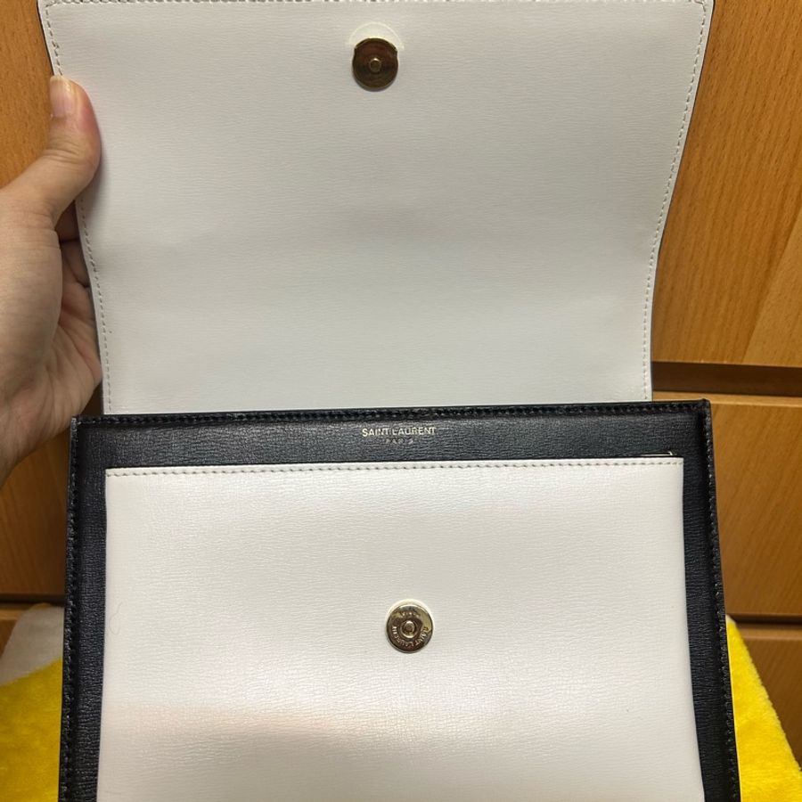 YSL Saint Laurent Sunset 中號翻蓋包 罕有黑白色-11