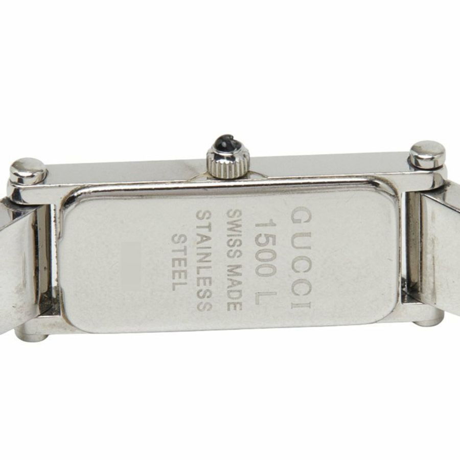 Gucci 女士石英手鐲腕錶 1500L 黑色錶盤 不鏽鋼錶殼-3