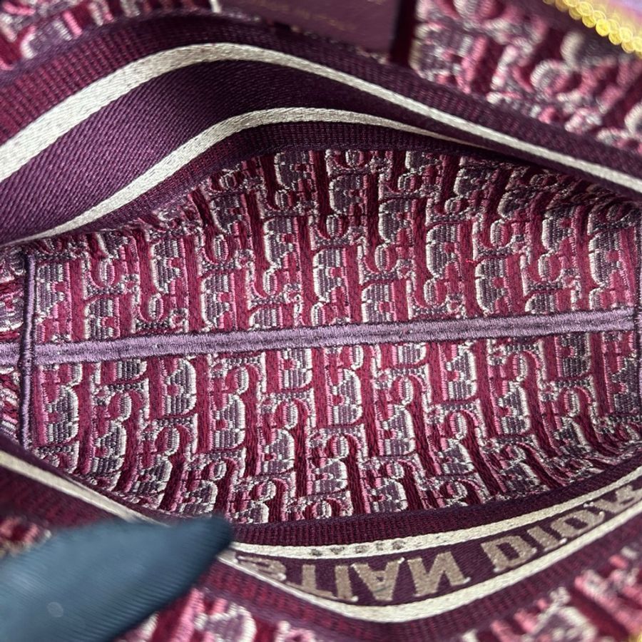 迪奧Dior天鵝絨紅色手拿包化妝包 98新-6