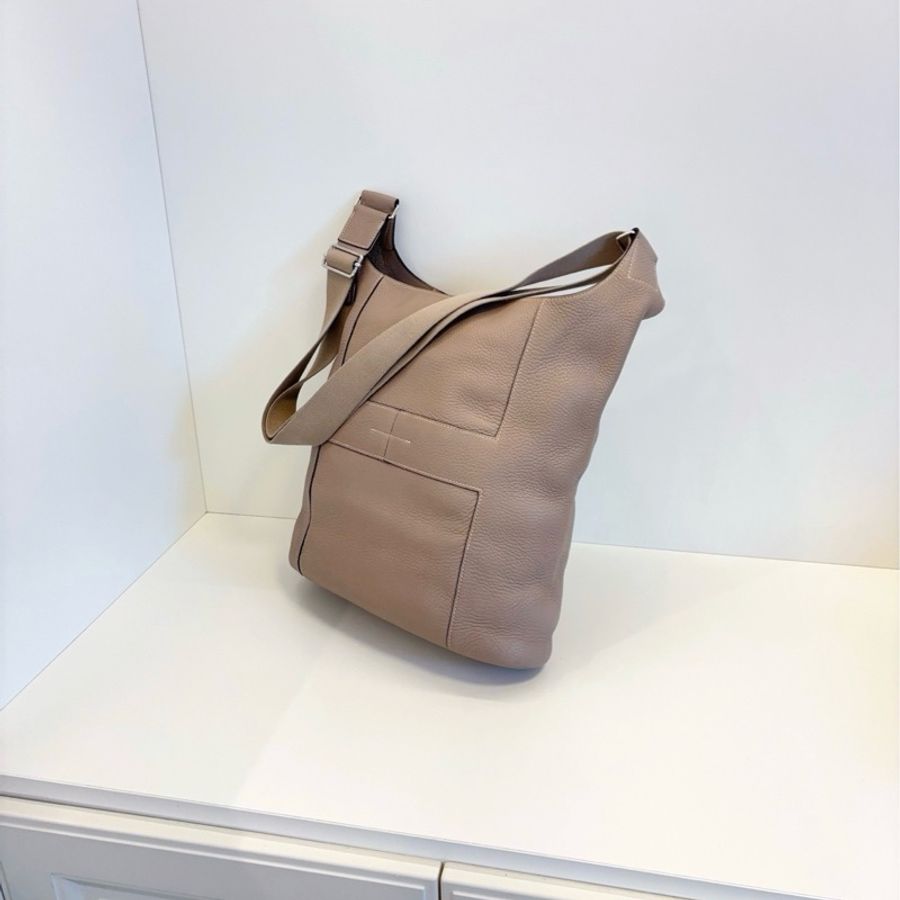 🐎Hermes愛馬仕|Vintage絕版Good News大象灰全皮水桶斜挎包|98新-3