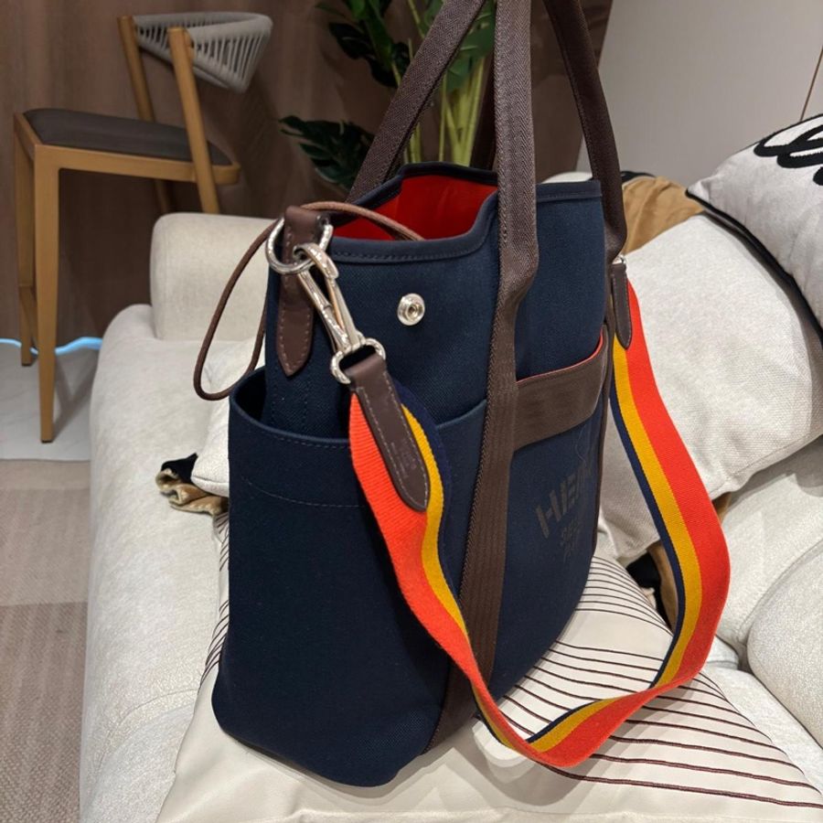 HERMES Grooming tote bag Stamp C shoulder bag-4