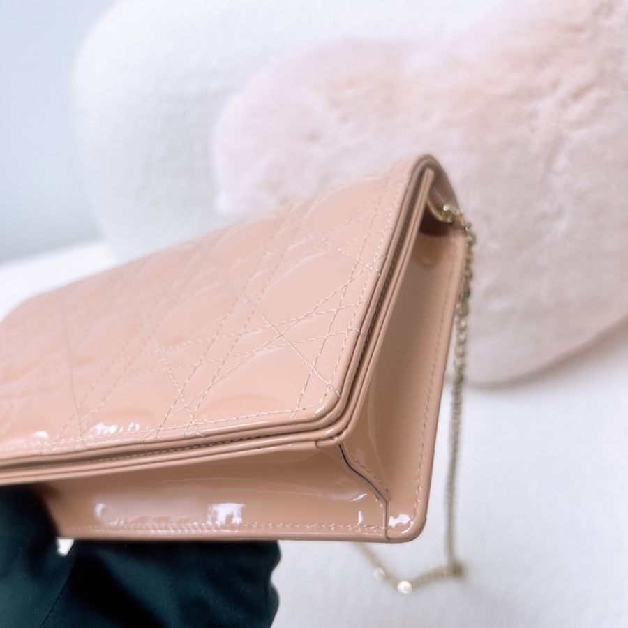 Dior lady dior pouch woc 米色漆皮-3
