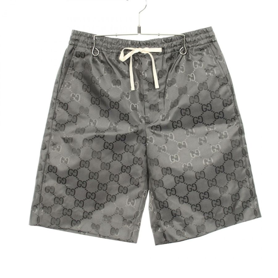 GUCCI GG Monogram Off-the-Grid 男士長褲 654859 尼龍灰 #46 二手-0