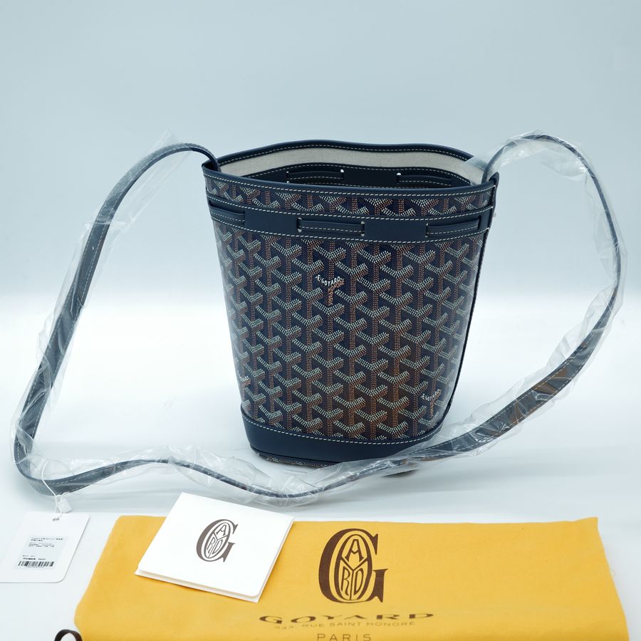 Goyard 戈雅 PEFLOT 海軍藍 束繩水桶包-1