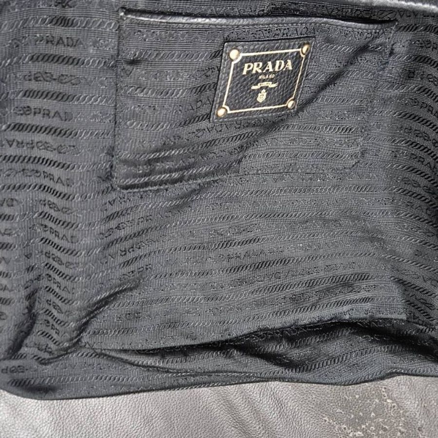 正品 Prada 帆布大斜背包/手提/托特包-5