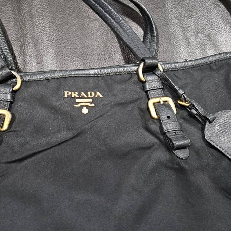 正品 Prada 帆布大斜背包/手提/托特包-6