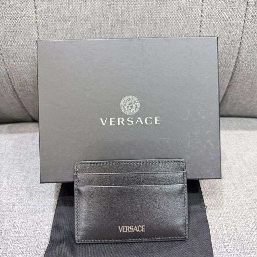💎Han's house精品服飾💎 VERSACE 凡賽斯 女神頭 頂級黑牌 卡夾-4