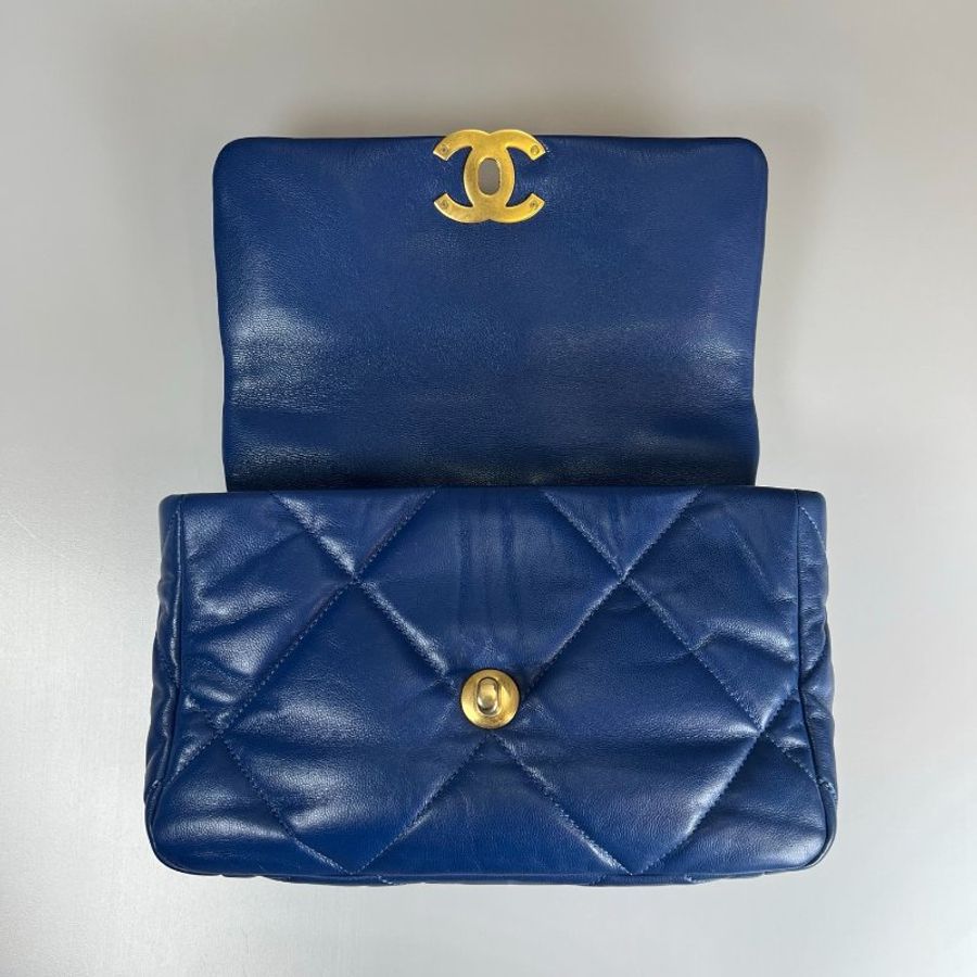 CHANEL 19包 小號 藍羊皮 AS1160/保卡款29開-6