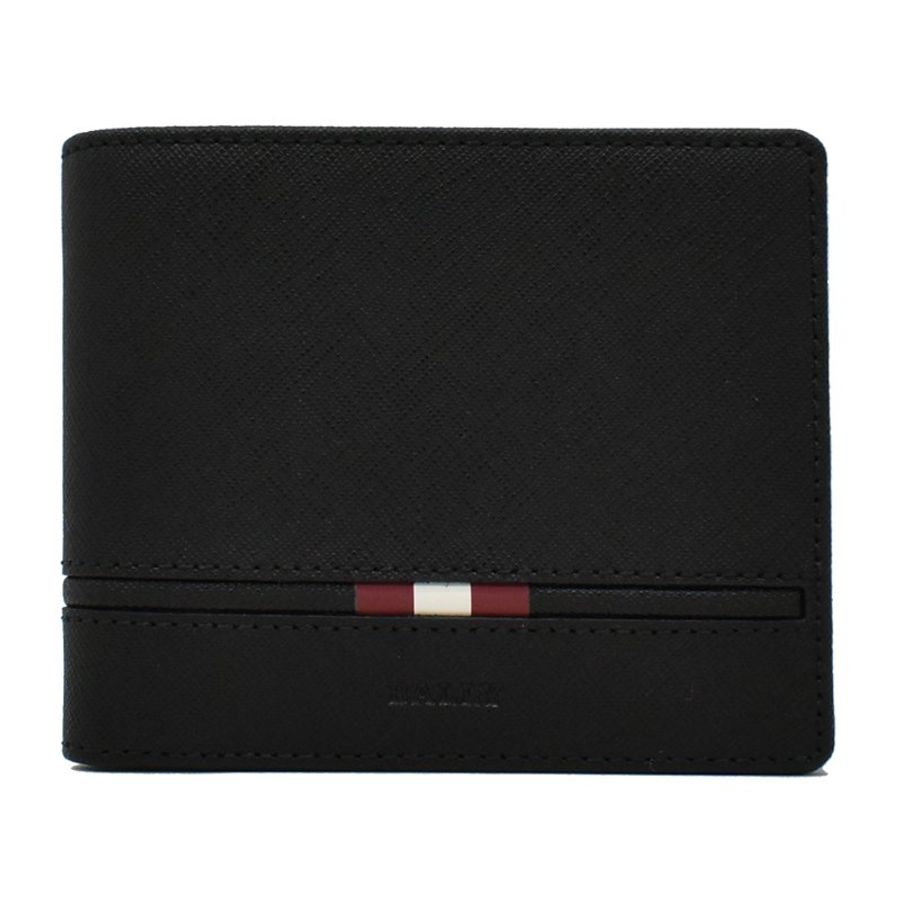 【門市全新現貨】BALLY 防刮牛皮經典條紋零錢袋短夾皮夾(附原廠紙)-4