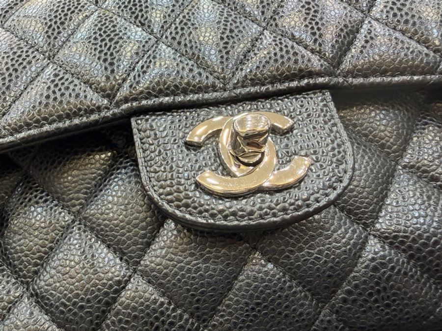 CHANEL CF23 荔枝牛皮銀扣-4