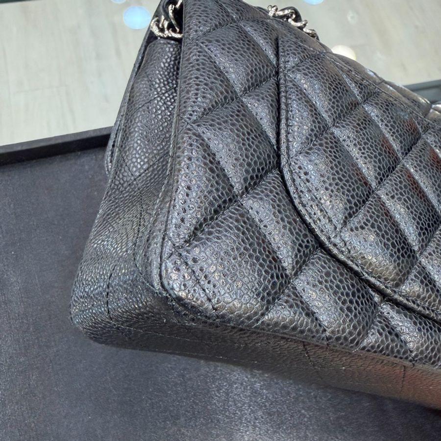 CHANEL CF23 荔枝牛皮銀扣-8