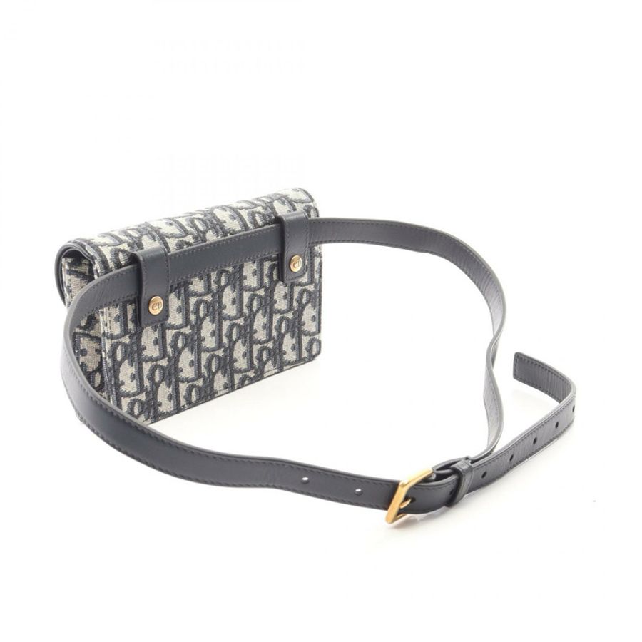 Christian Dior SADDLE Oblique Jacquard Waist bum belt bag S5619CTZQ canvas navy-1