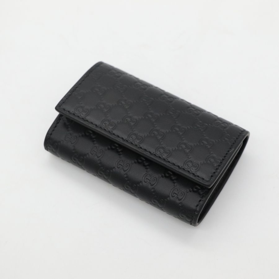Gucci 古馳 黑色 牛皮老花 Key包-2