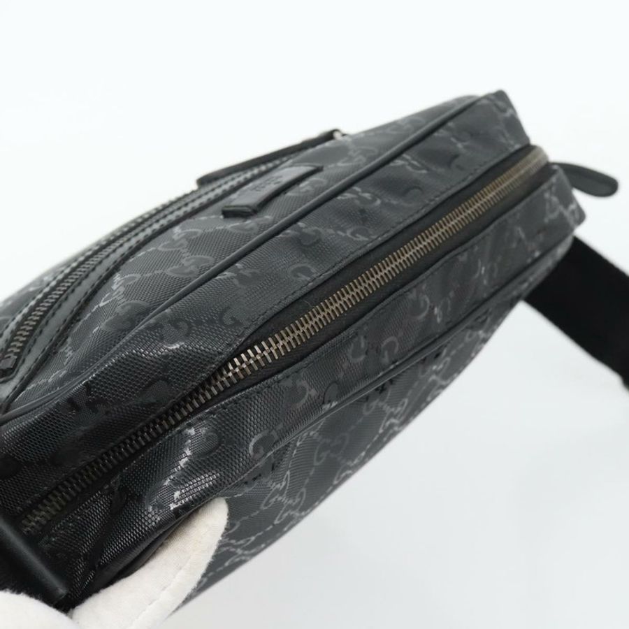 【日本直送】GUCCI GG 經典單肩包 PVC 黑色銀色 201448 正品 am11696V-5