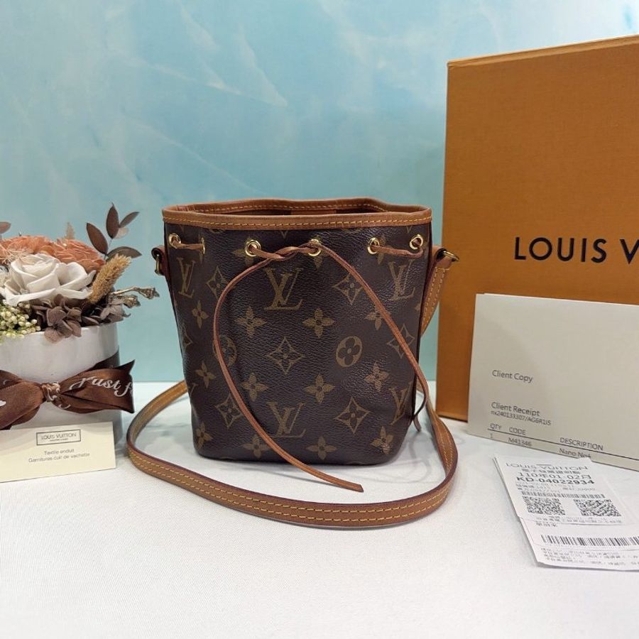 LV Nano Noe 帆布迷你束口水桶包-0