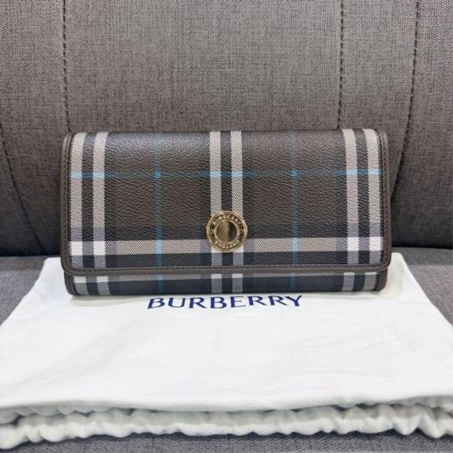 💎Han's house精品服飾💎Burberry 格紋 拉鍊 長夾-0