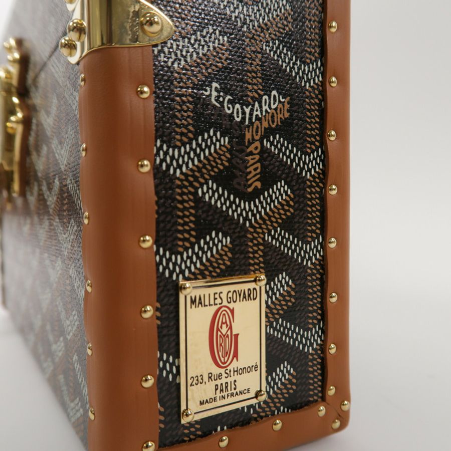 GOYARD 塗層帆布/牛皮皮革Sac Malle Cassette PM肩背袋-5