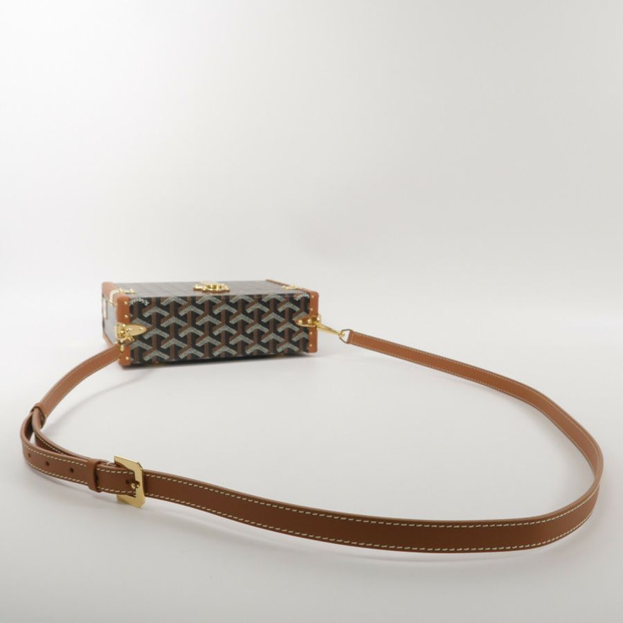 GOYARD 塗層帆布/牛皮皮革Sac Malle Cassette PM肩背袋-9