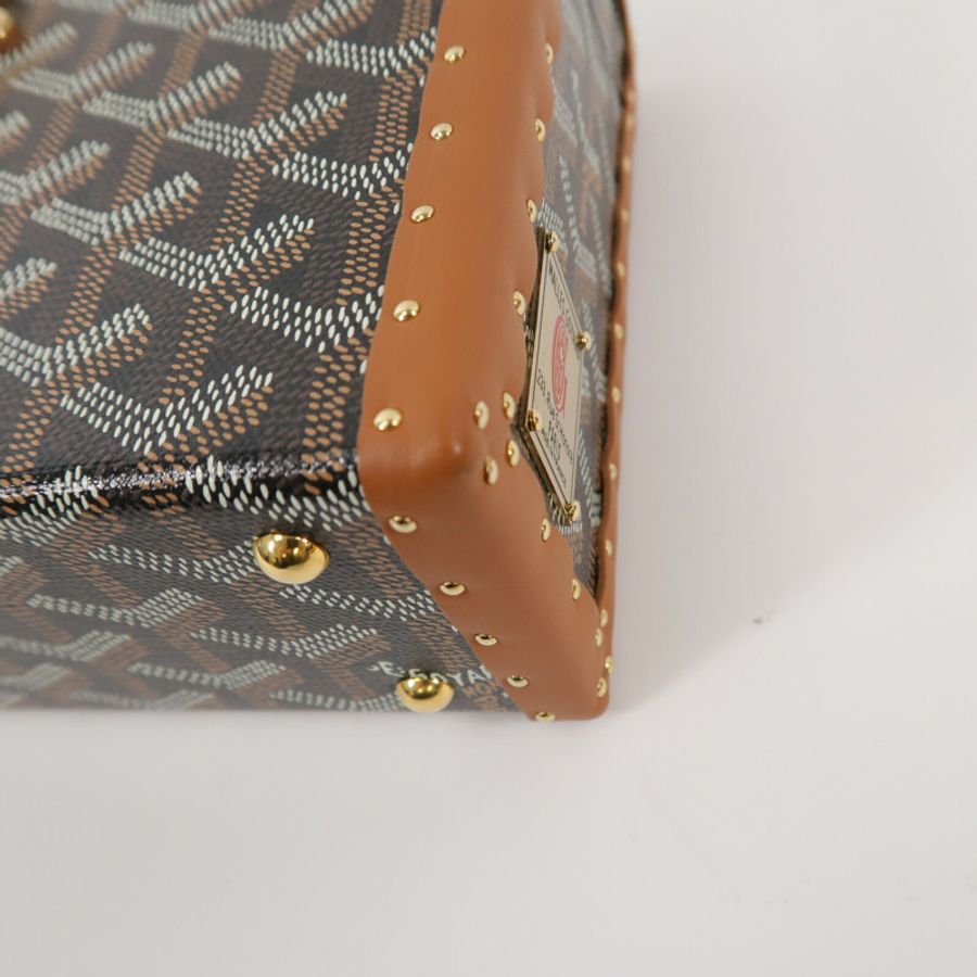 GOYARD 塗層帆布/牛皮皮革Sac Malle Cassette PM肩背袋-12