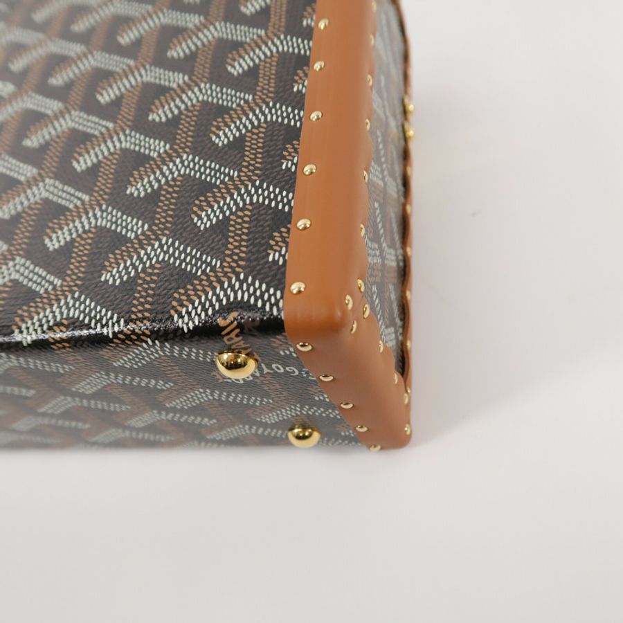 GOYARD 塗層帆布/牛皮皮革Sac Malle Cassette PM肩背袋-14