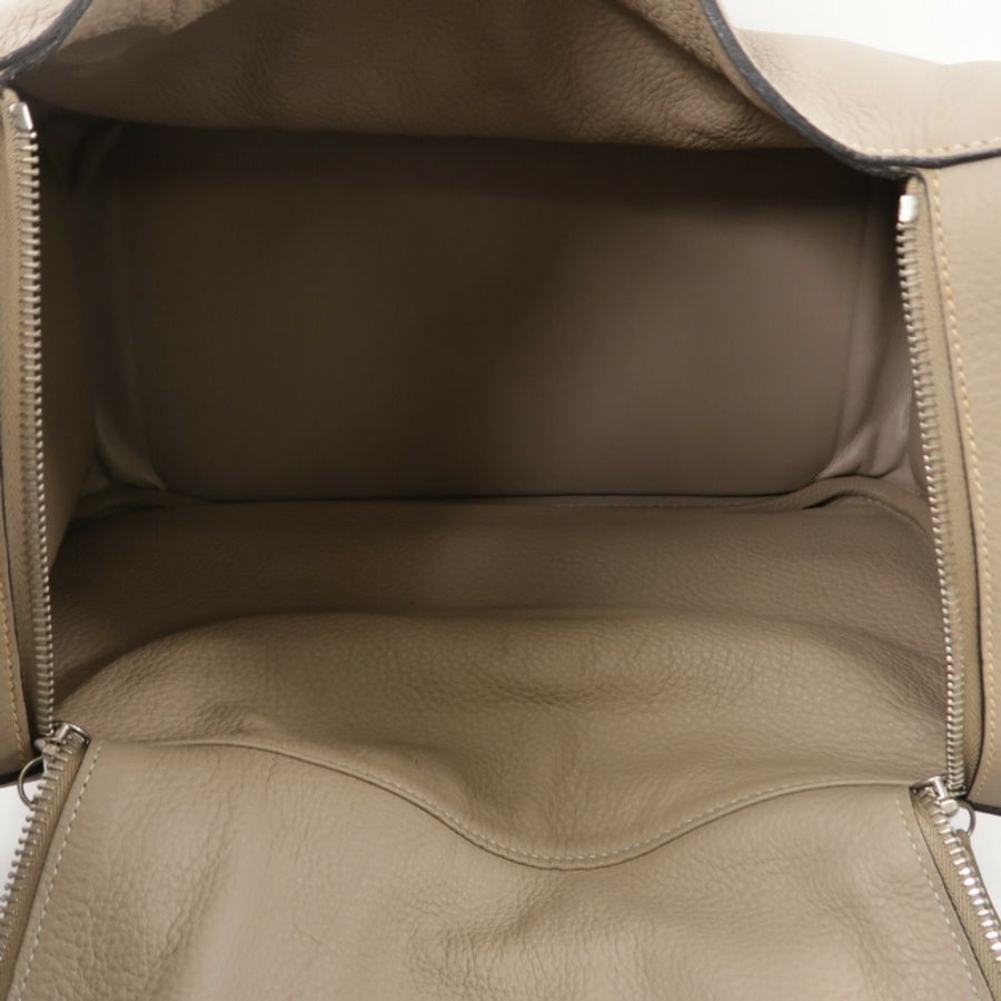 HERMES Clemence皮革Lindy 34手挽肩背兩用袋Gris Tourterelle-4