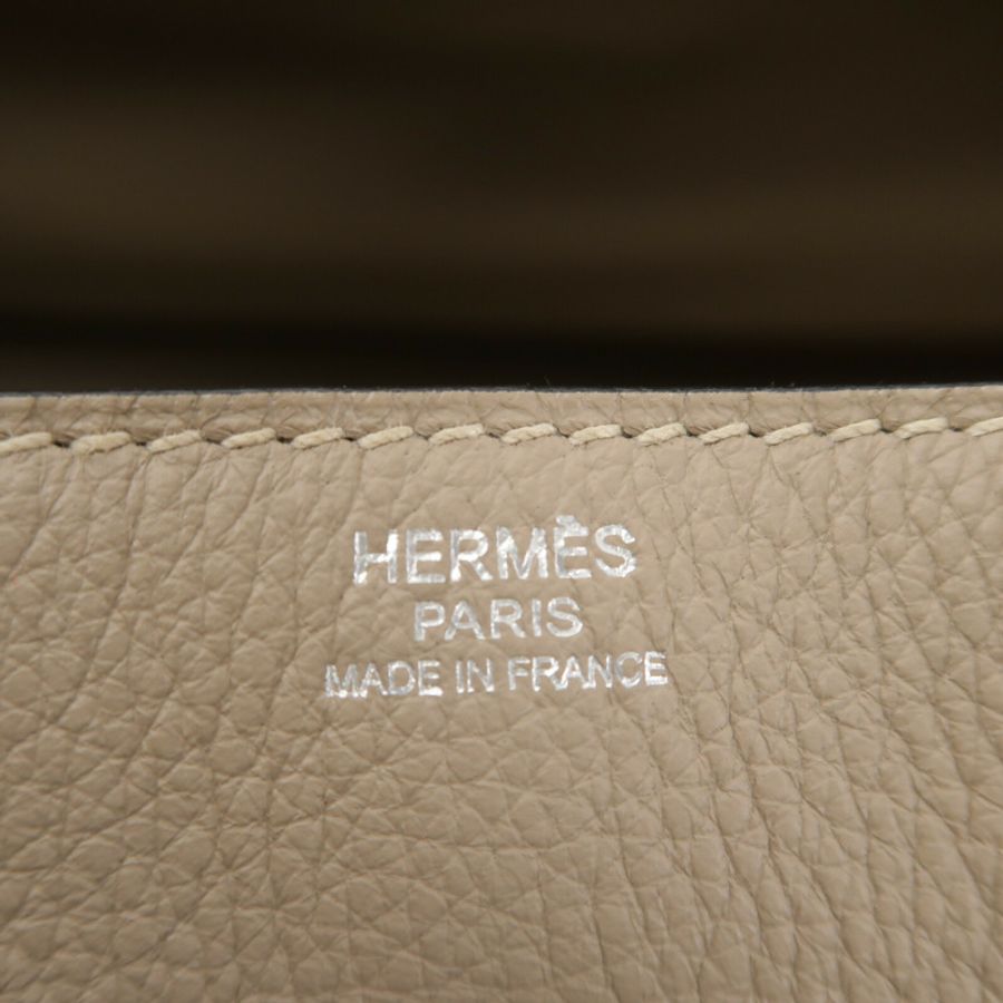 HERMES Clemence皮革Lindy 34手挽肩背兩用袋Gris Tourterelle-6