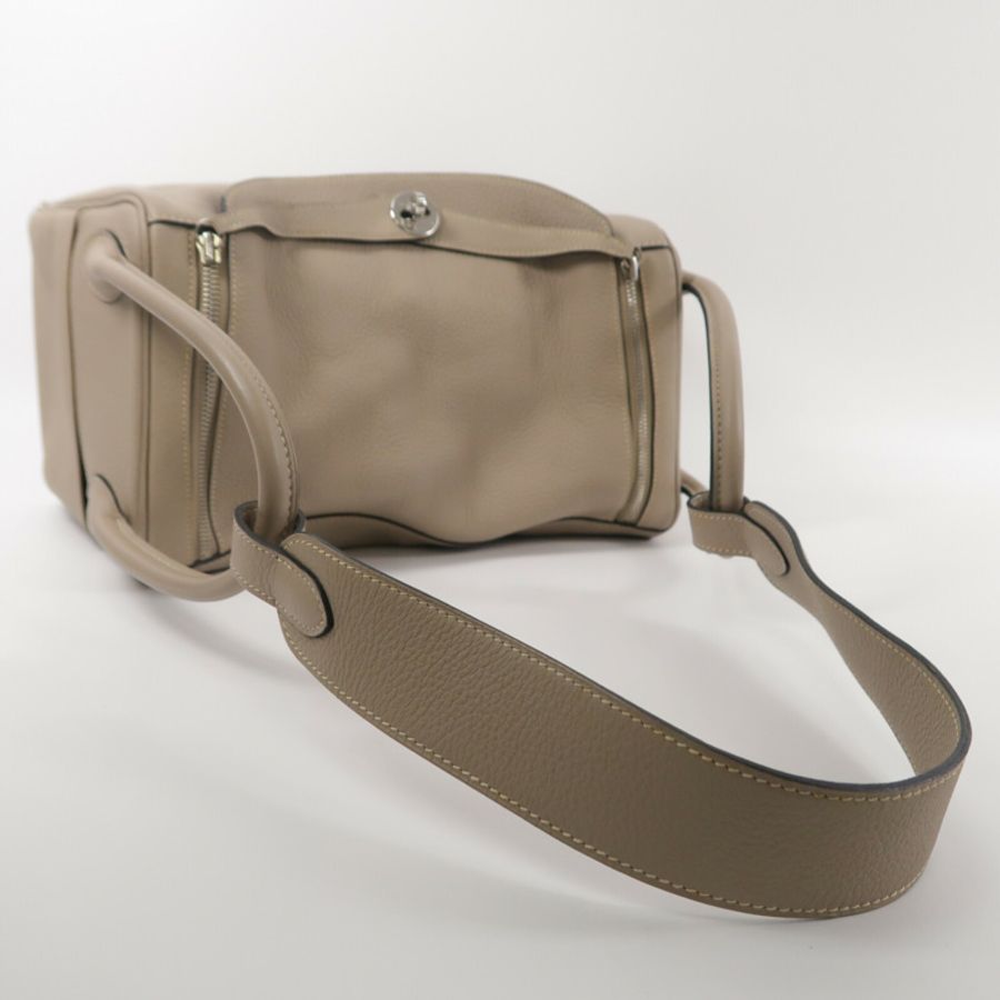 HERMES Clemence皮革Lindy 34手挽肩背兩用袋Gris Tourterelle-8