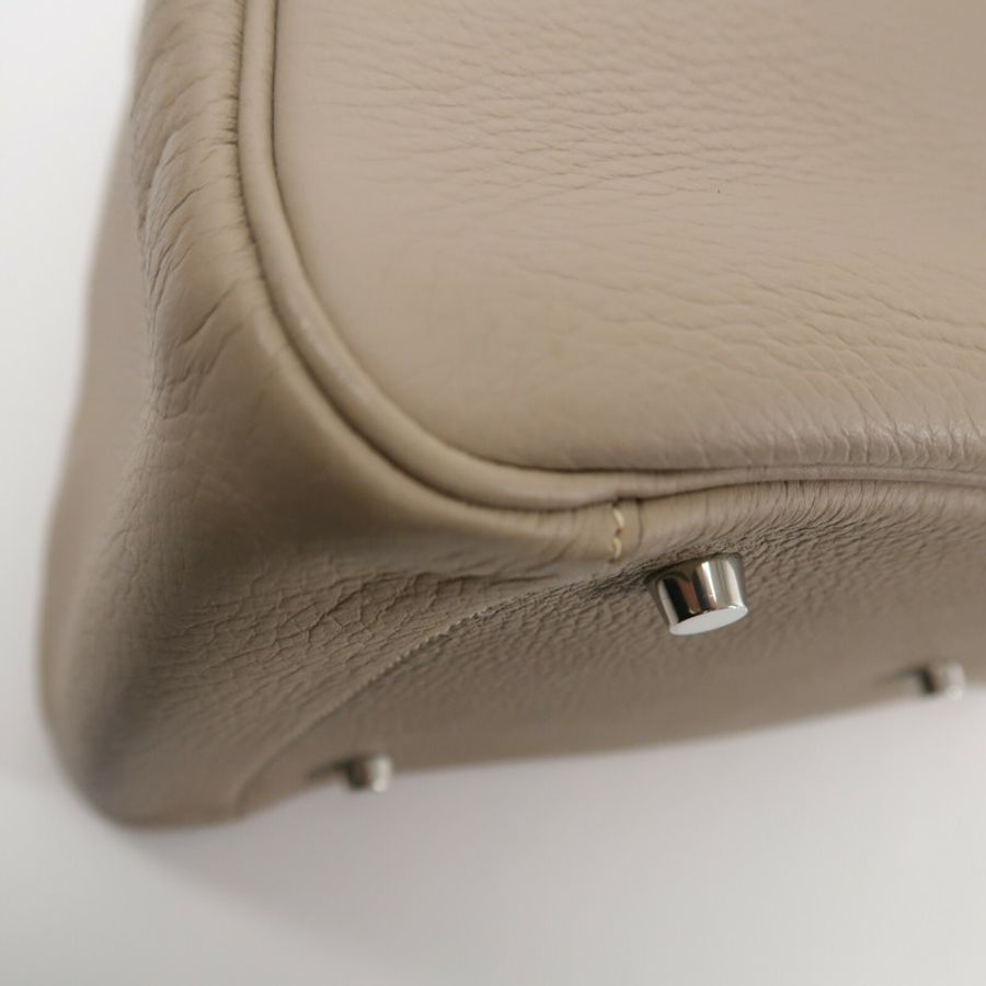 HERMES Clemence皮革Lindy 34手挽肩背兩用袋Gris Tourterelle-11
