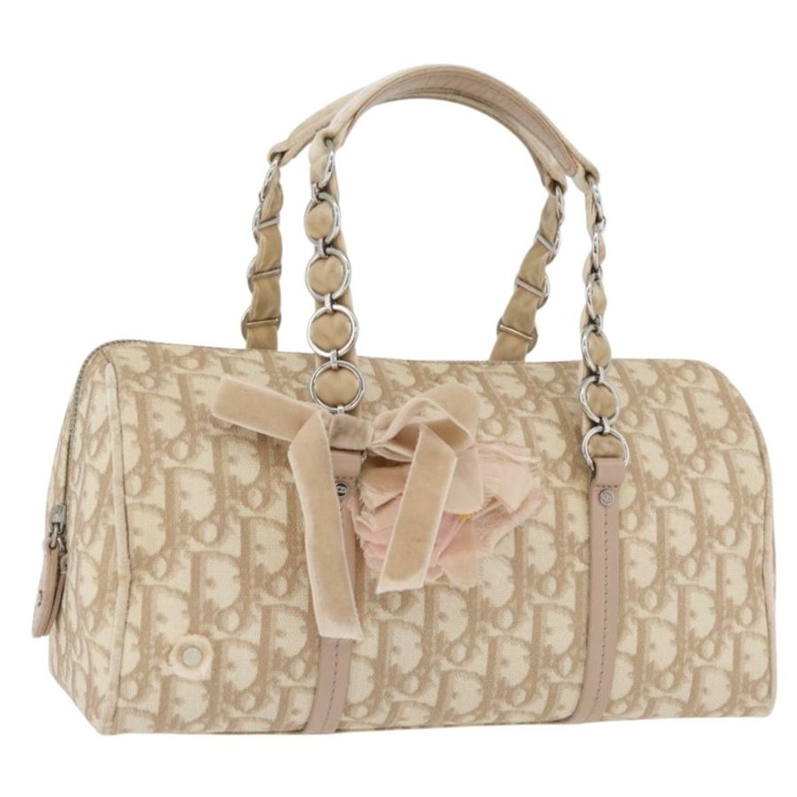 【日本直送】Christian Dior Trotter帆布浪漫手提包 PVC米色銀色 正品 yk20375SAV-0
