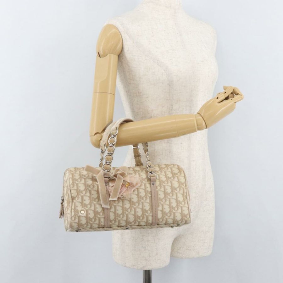 【日本直送】Christian Dior Trotter帆布浪漫手提包 PVC米色銀色 正品 yk20375SAV-22