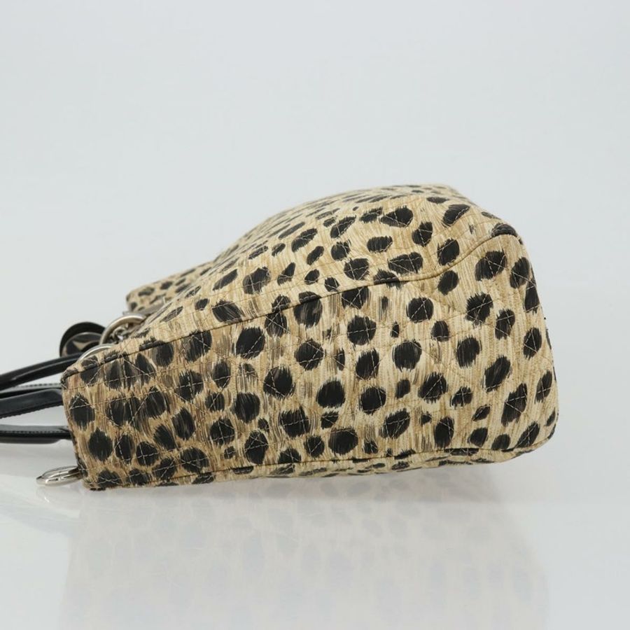 【日本直送】Christian Dior Canage Lady Dior 手提包 尼龍 米色 銀色 正品 182018V-3