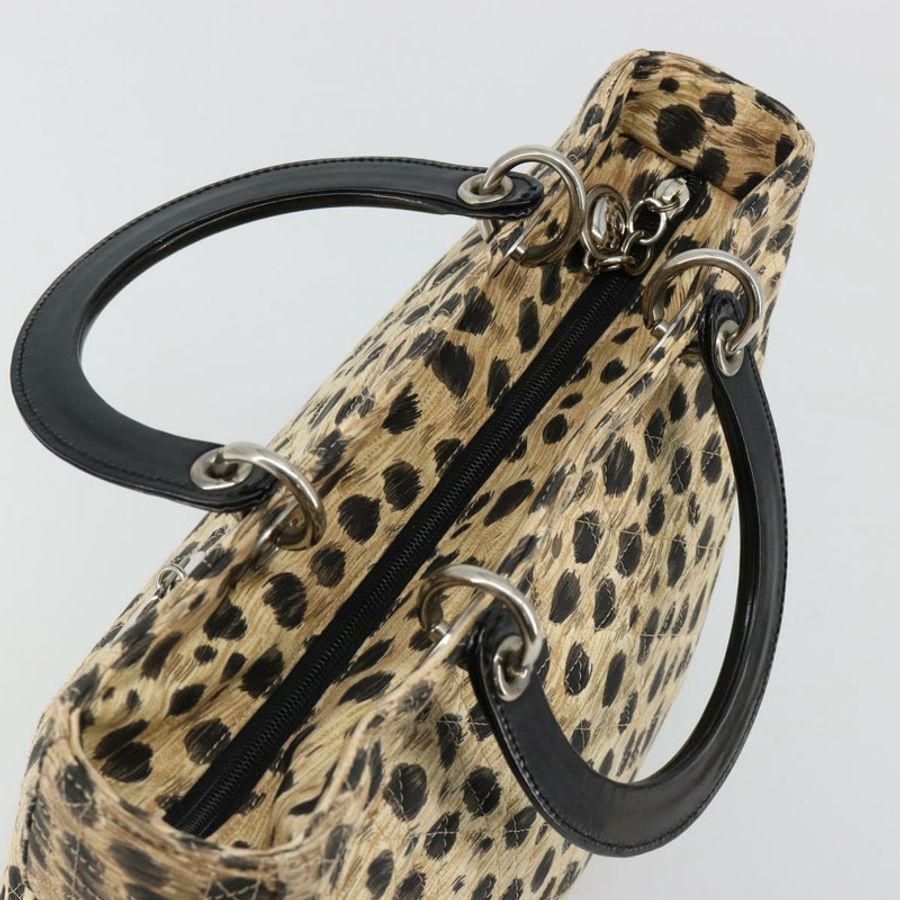 【日本直送】Christian Dior Canage Lady Dior 手提包 尼龍 米色 銀色 正品 182018V-5