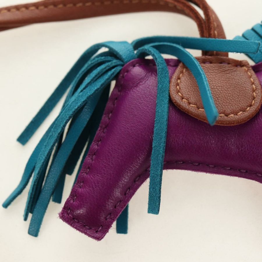 【日本直送】愛馬仕 Rodeo PM 紫色皮革吊飾，正品編號 178894M-14
