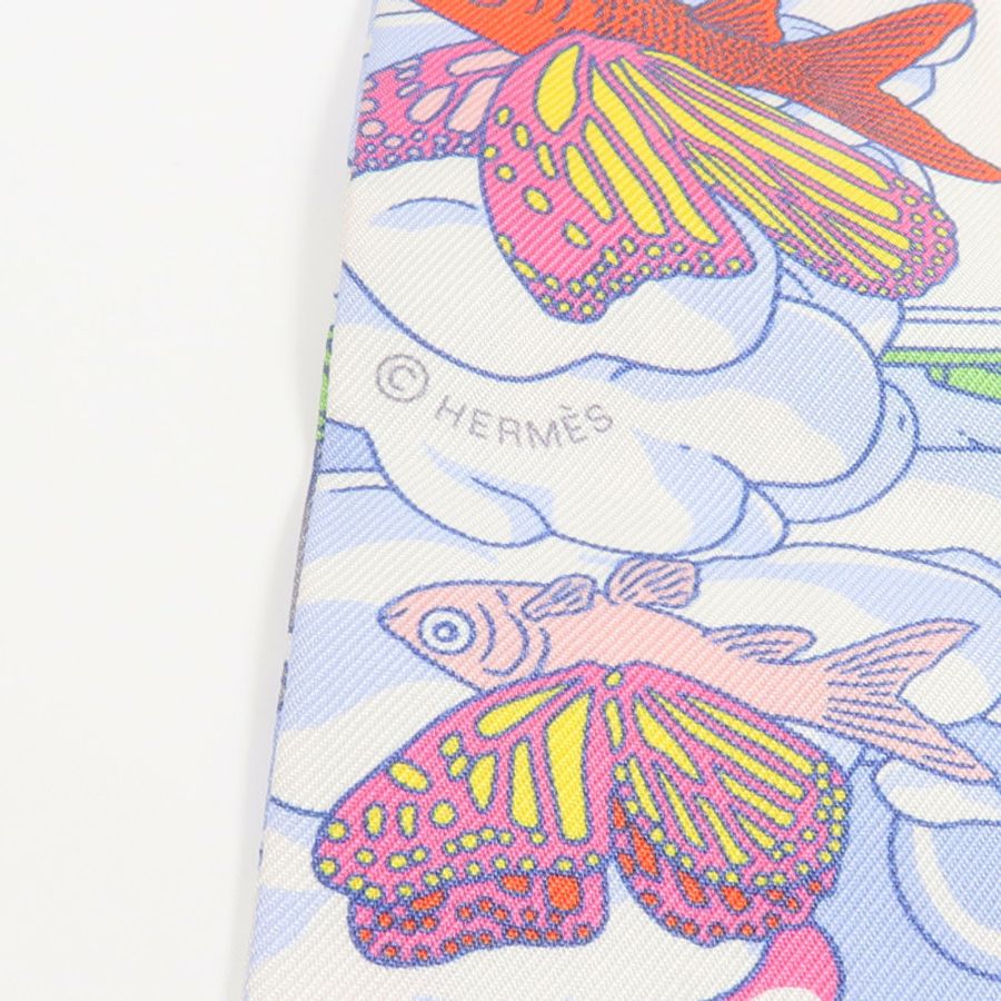 HERMES 絲質Twilly絲巾-5