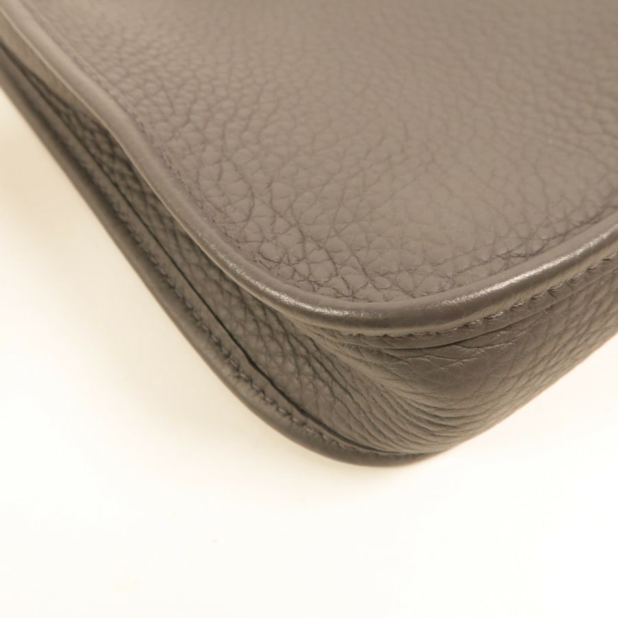 HERMES Clemence皮革Evelyne TPM肩背袋Gris Misty-13