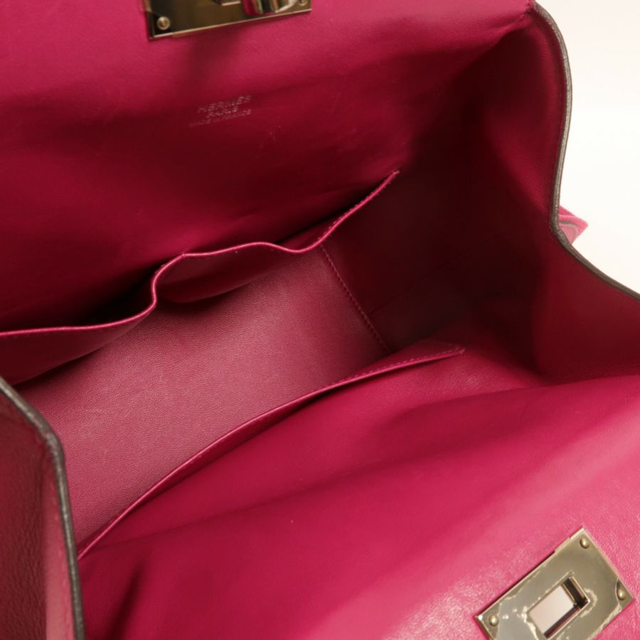 HERMES Evercolor皮革Toolbox 20手挽肩背兩用袋Rose Pourpre-4