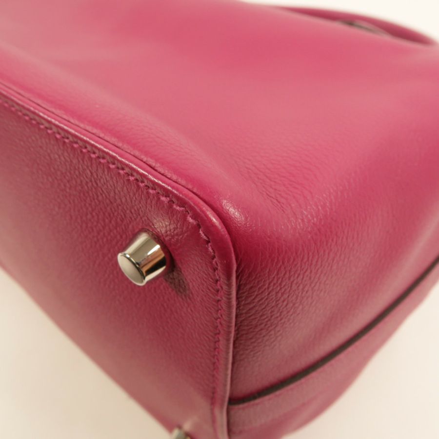 HERMES Evercolor皮革Toolbox 20手挽肩背兩用袋Rose Pourpre-12