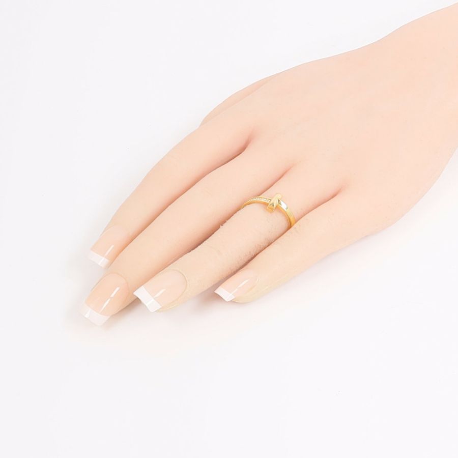 TIFFANY&CO 18K黃金T1 Half Diamond Ring鑽石戒指-7
