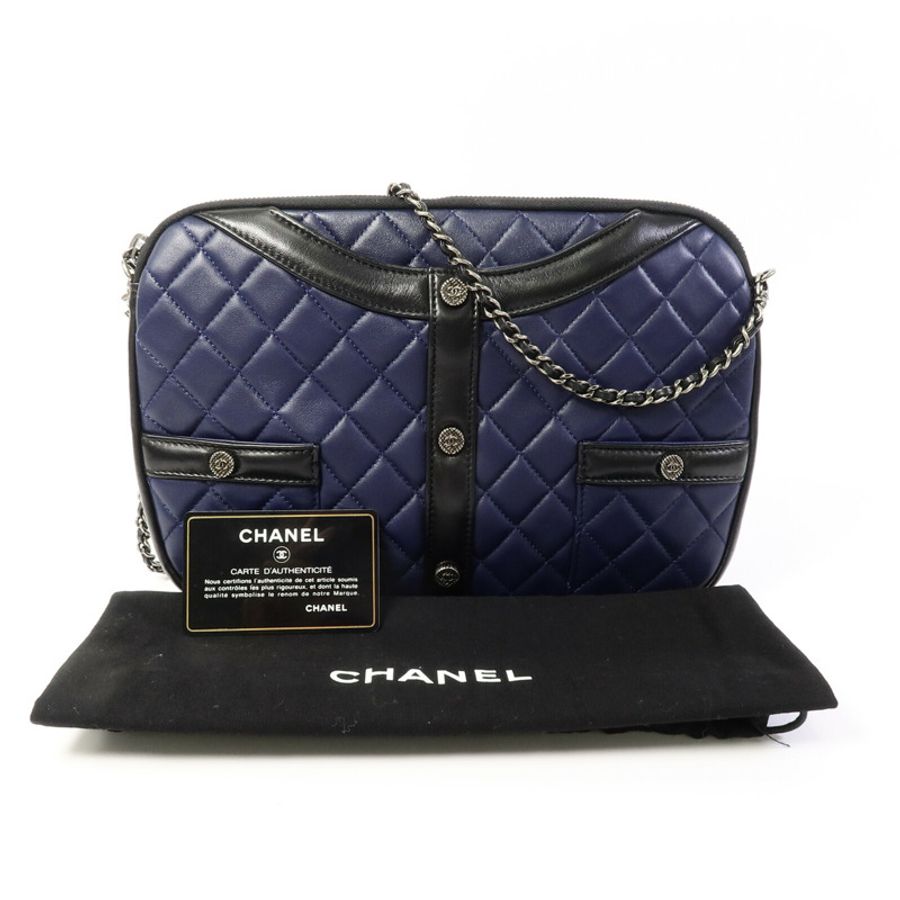 CHANEL 羊皮皮革Girl Jacket Chain Shoulder鏈帶肩背袋-9