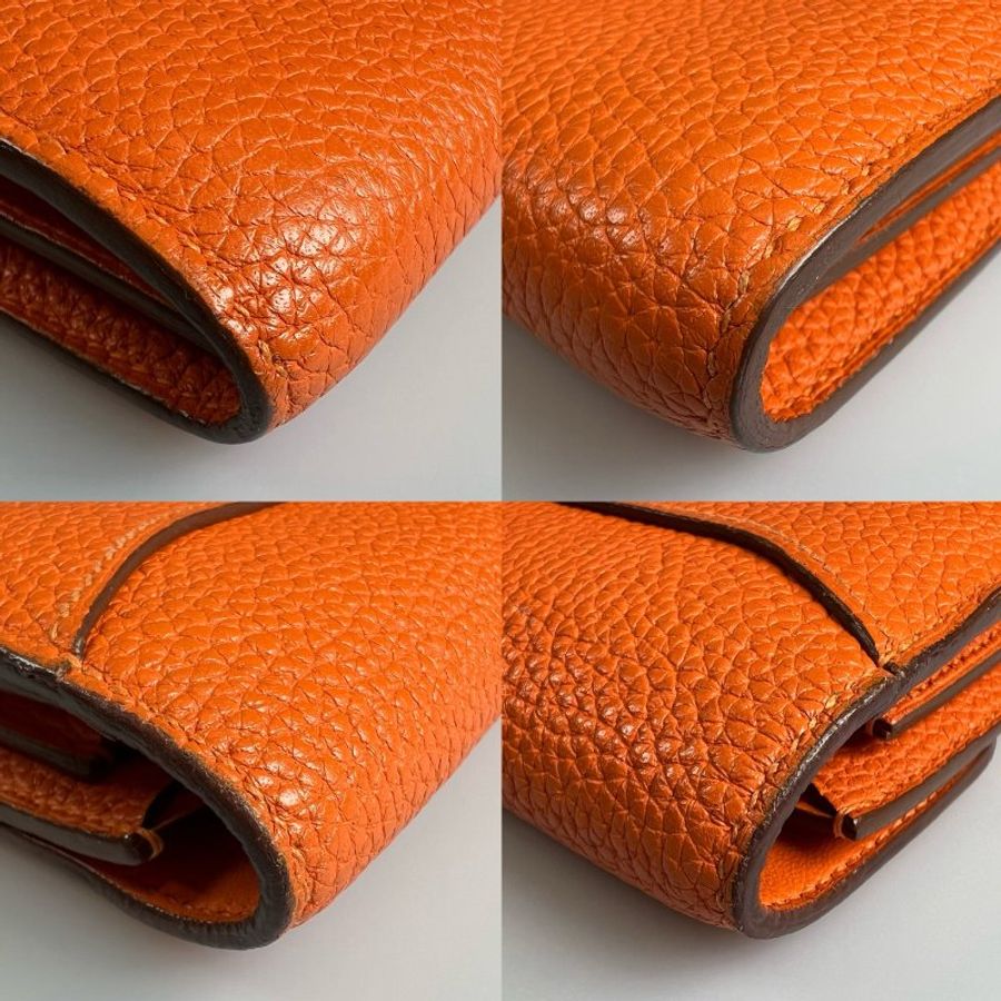 HERMES X刻 橘銀康康短夾-14