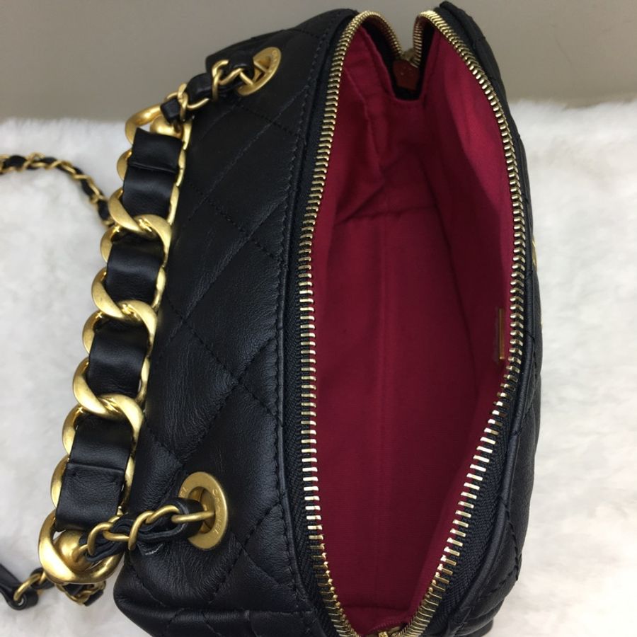 CHANEL minin bowling黑金鏈條包-9