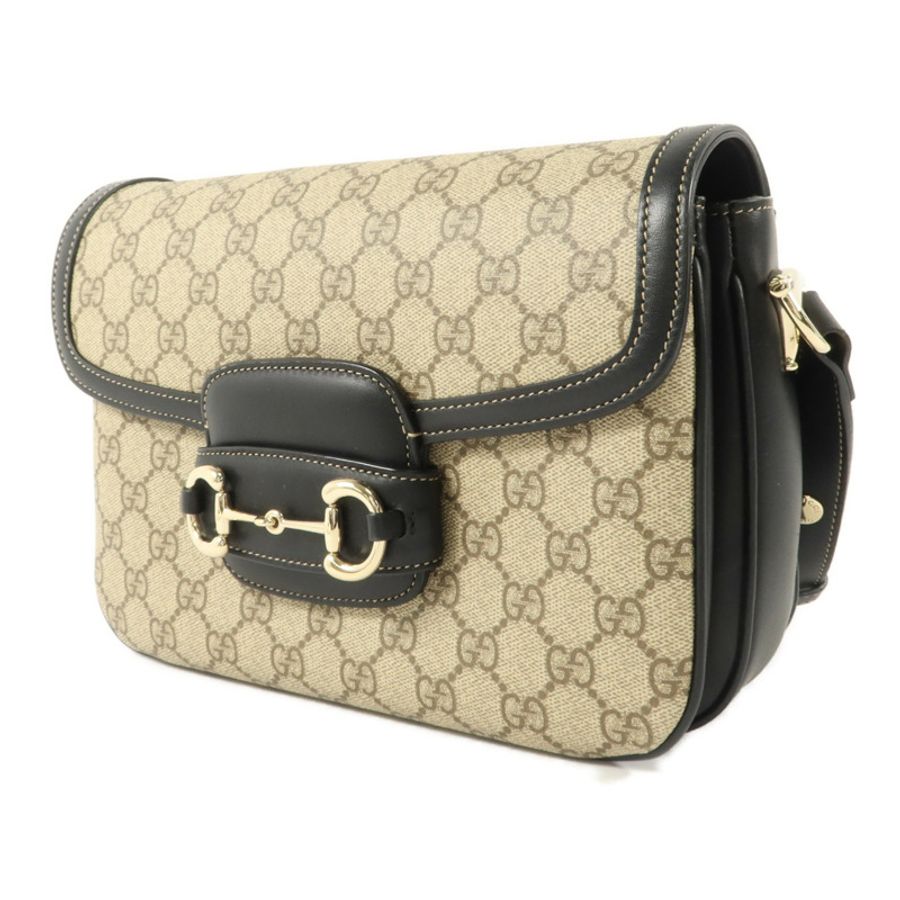 GUCCI 塗層帆布Horsebit 1955 Medium肩背袋-2